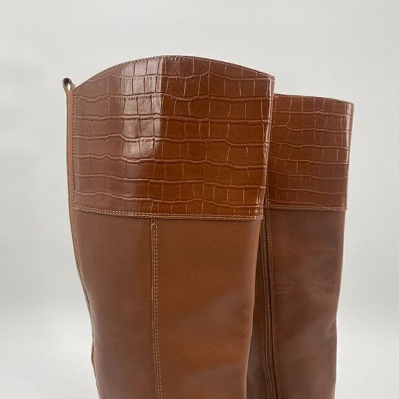 Marc Fisher Size 7.5W Cognac Tan Tall Shaft Hailin Heeled Boot Wide Calf - Picture 9 of 12